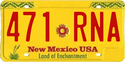 NM license plate 471RNA