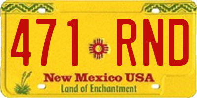NM license plate 471RND