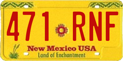 NM license plate 471RNF