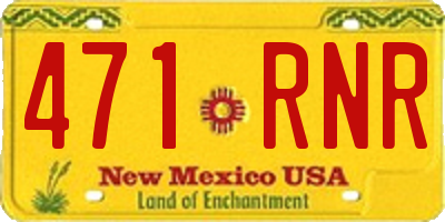 NM license plate 471RNR