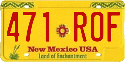 NM license plate 471ROF