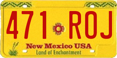 NM license plate 471ROJ