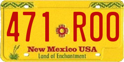 NM license plate 471ROO