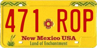 NM license plate 471ROP