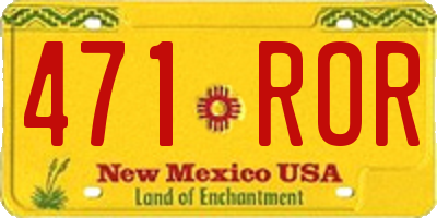 NM license plate 471ROR