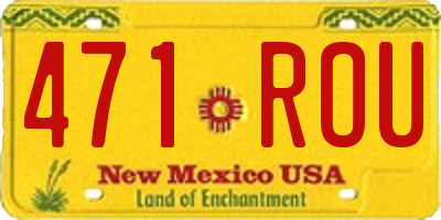 NM license plate 471ROU