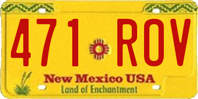 NM license plate 471ROV