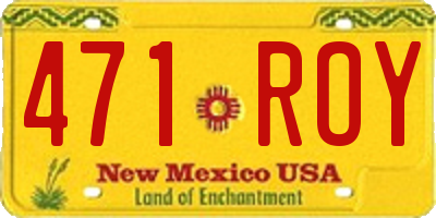 NM license plate 471ROY