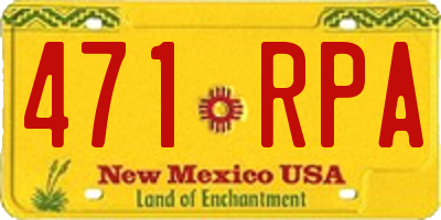 NM license plate 471RPA
