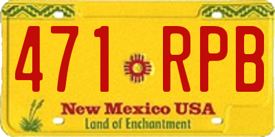 NM license plate 471RPB