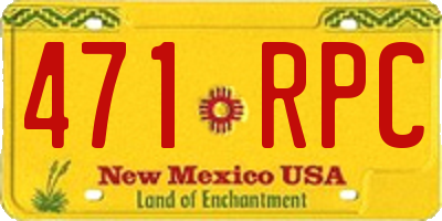 NM license plate 471RPC