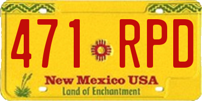 NM license plate 471RPD