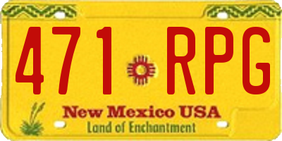 NM license plate 471RPG