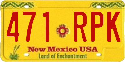 NM license plate 471RPK