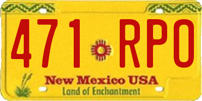 NM license plate 471RPO