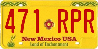 NM license plate 471RPR