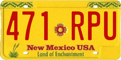 NM license plate 471RPU