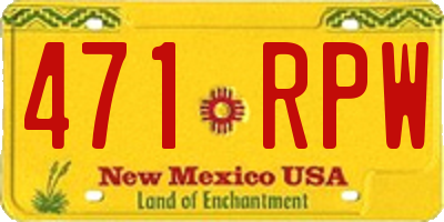 NM license plate 471RPW