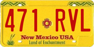 NM license plate 471RVL