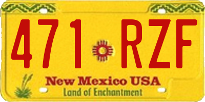 NM license plate 471RZF