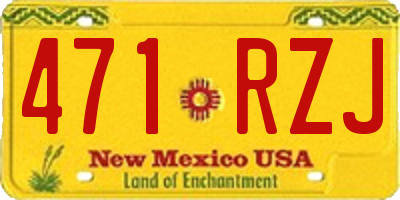 NM license plate 471RZJ
