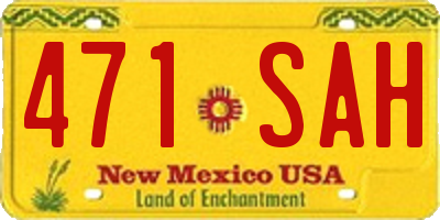 NM license plate 471SAH