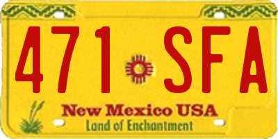 NM license plate 471SFA