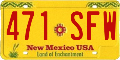 NM license plate 471SFW