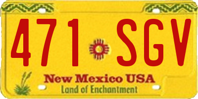 NM license plate 471SGV