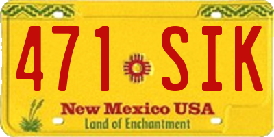 NM license plate 471SIK