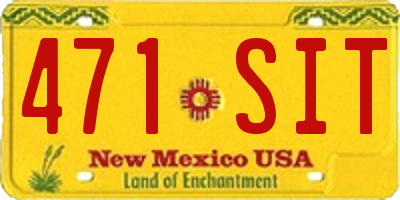 NM license plate 471SIT