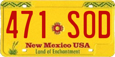 NM license plate 471SOD