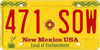 NM license plate 471SOW