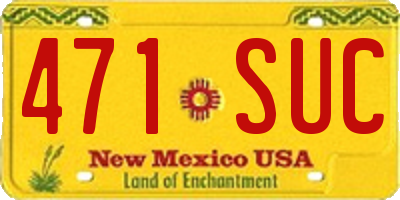 NM license plate 471SUC