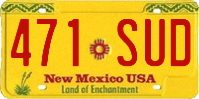 NM license plate 471SUD