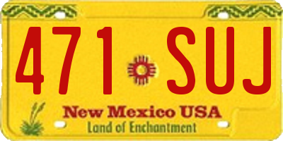 NM license plate 471SUJ