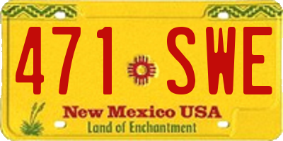 NM license plate 471SWE