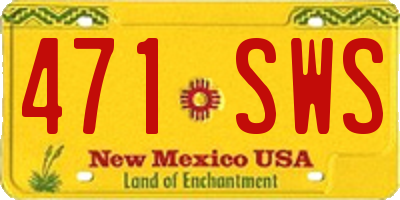NM license plate 471SWS