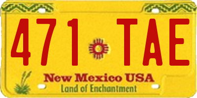 NM license plate 471TAE