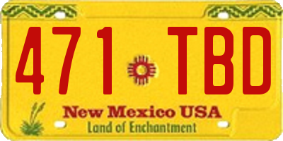 NM license plate 471TBD