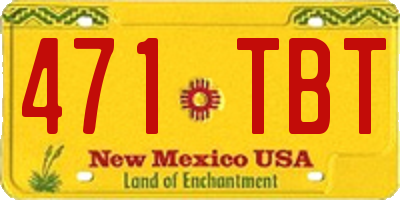 NM license plate 471TBT