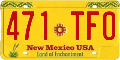 NM license plate 471TFO