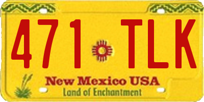 NM license plate 471TLK