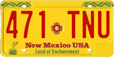 NM license plate 471TNU