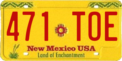 NM license plate 471TOE