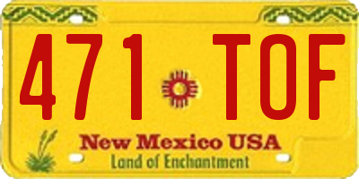 NM license plate 471TOF