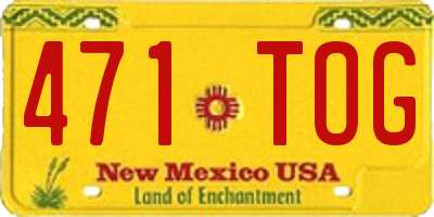 NM license plate 471TOG