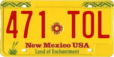 NM license plate 471TOL