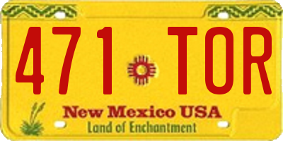 NM license plate 471TOR