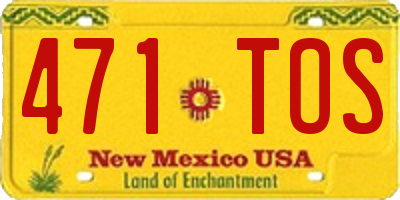 NM license plate 471TOS